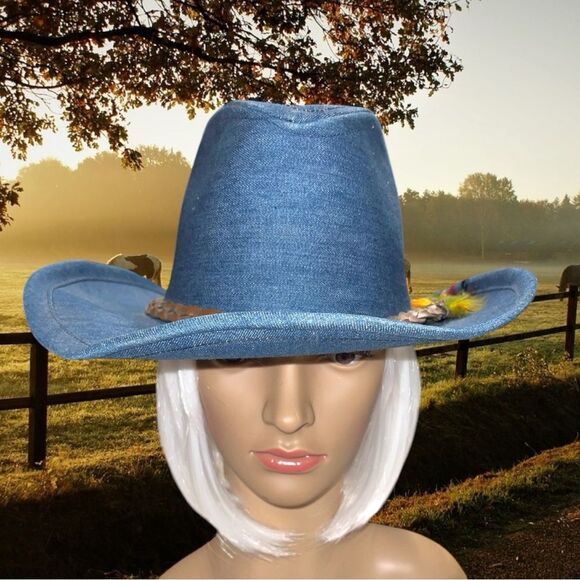 Retro throw back denim cowgirl hat! New unisex main image 13